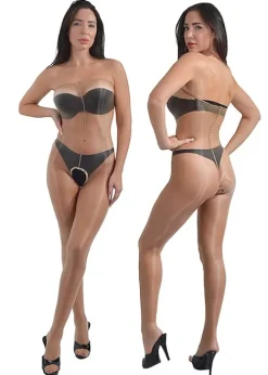 Fashion Pearl and Poseidon Desponia Crotchless Chest High Ultra Shine Tights