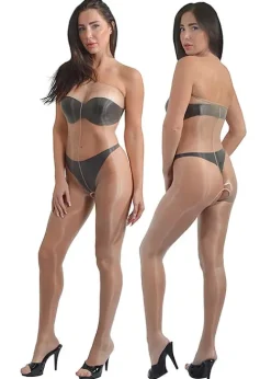 Fashion Pearl and Poseidon Desponia Crotchless Chest High Ultra Shine Tights