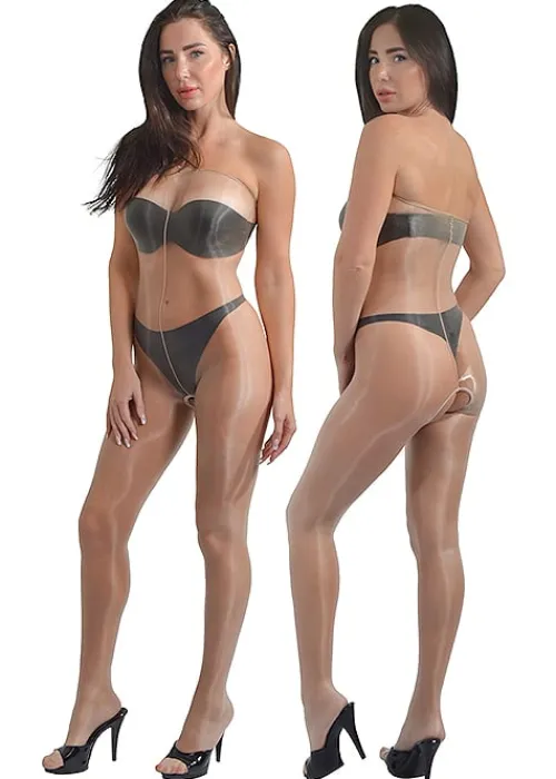 Fashion Pearl and Poseidon Desponia Crotchless Chest High Ultra Shine Tights