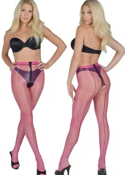 Shop Pearl and Poseidon Hestia Backseamed Crotchless Ultra Shine Tights