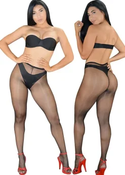 Clearance Pearl and Poseidon Marina Wet Look Sheer Tights
