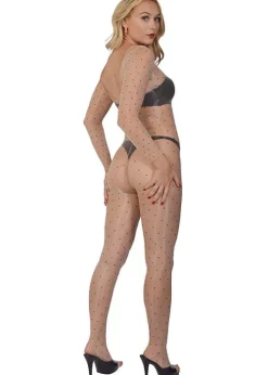 Shop Pearl and Poseidon Marisol Polka Dot Gloss Crotchless Full Bodystocking