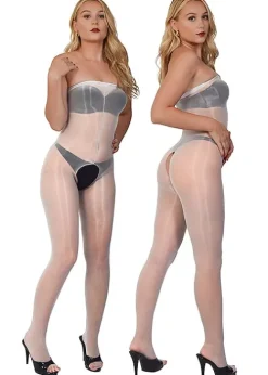New Pearl and Poseidon Ophelia Glossy Crotchless Chest High Tights