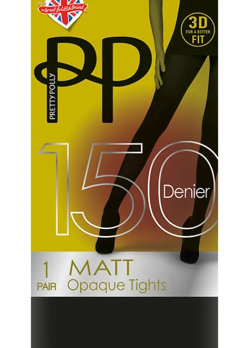 Online Pretty Polly 150 Denier 3D Matt Tights Black