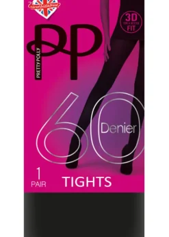 Hot Pretty Polly 60 Denier New 3D Opaque Tights