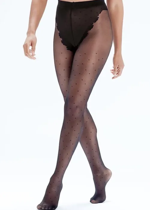 New Pretty Polly Eco Wear Biodegradable Spot Tights Black