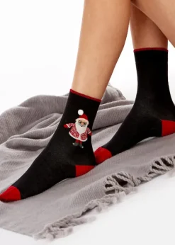 Cheap Pretty Polly Santa Socks Black