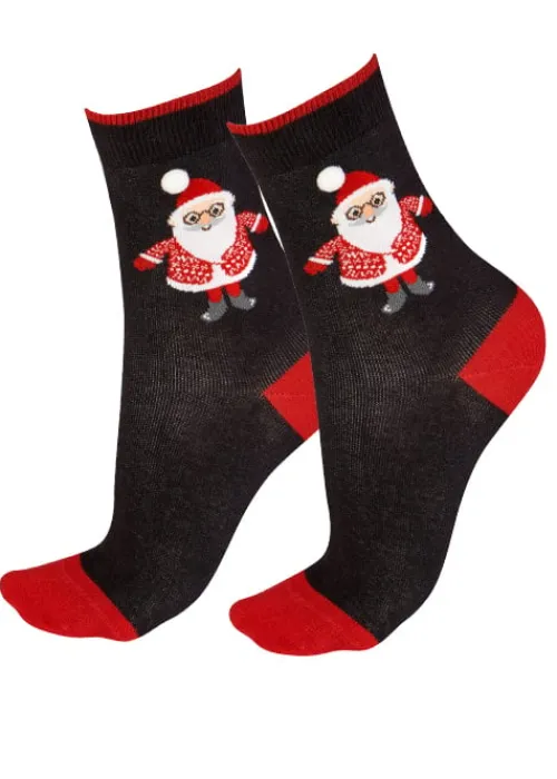 Cheap Pretty Polly Santa Socks Black