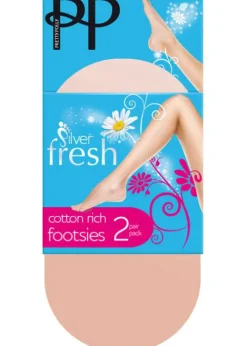 Cheap Pretty Polly Silver Fresh Footsie (2 Pair Pack) Black