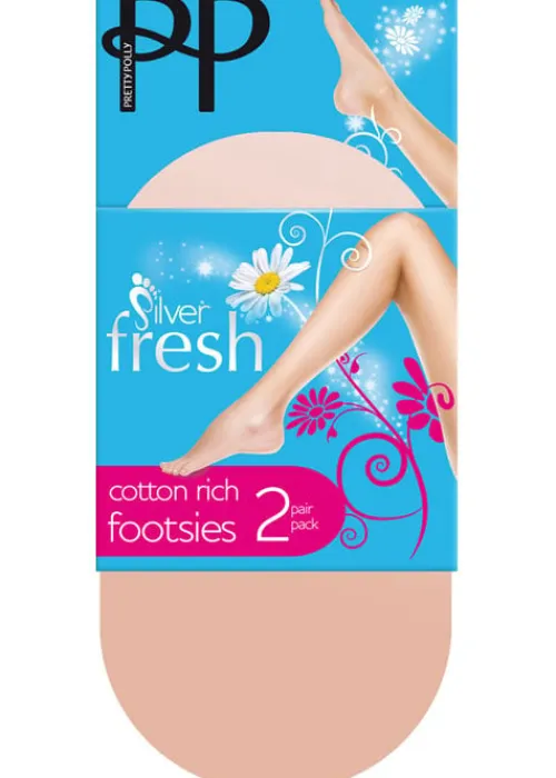 Cheap Pretty Polly Silver Fresh Footsie (2 Pair Pack) Black