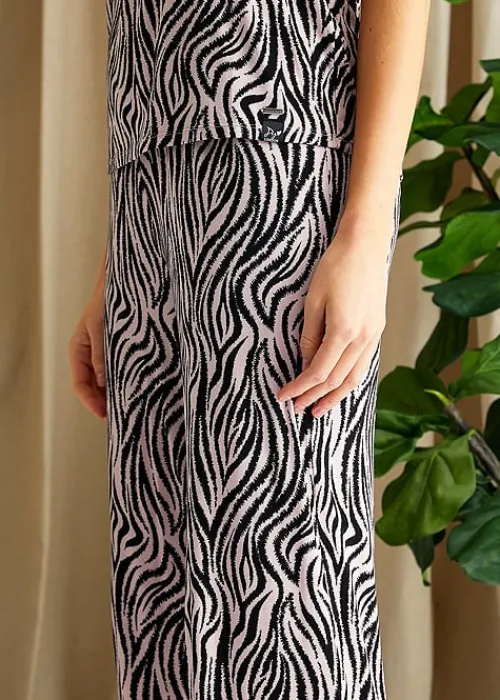 Discount Pretty You London Animal Print Bamboo Cami And Trouser Pyjama Set Zebra Animal Print