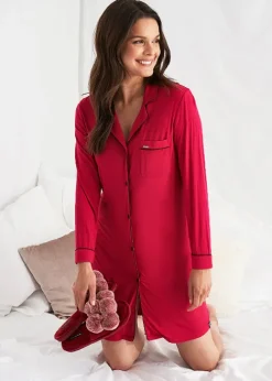 Best Sale Pretty You London Bamboo Nightshirt Scarlet