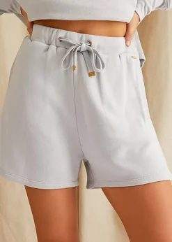 Shop Pretty You London Bamboo Leisure Shorts Dove Grey