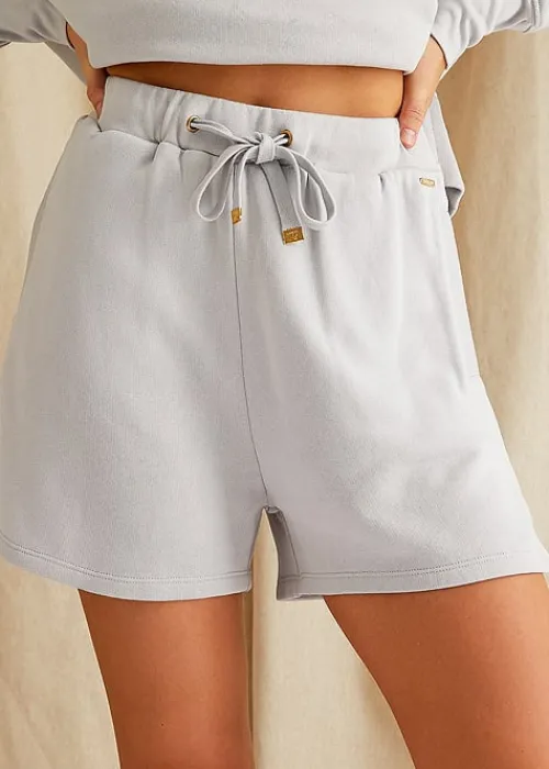 Shop Pretty You London Bamboo Leisure Shorts Dove Grey