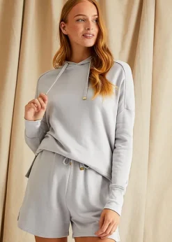 Shop Pretty You London Bamboo Leisure Shorts Dove Grey