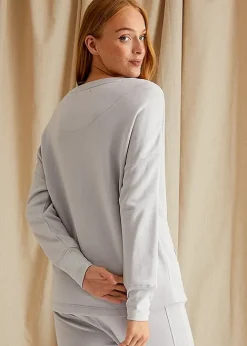 Store Pretty You London Bamboo Leisure Crew Neck Sweatshirt Dove Grey