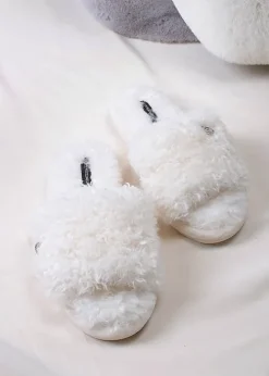 Online Pretty You London Candy Slippers Vanilla