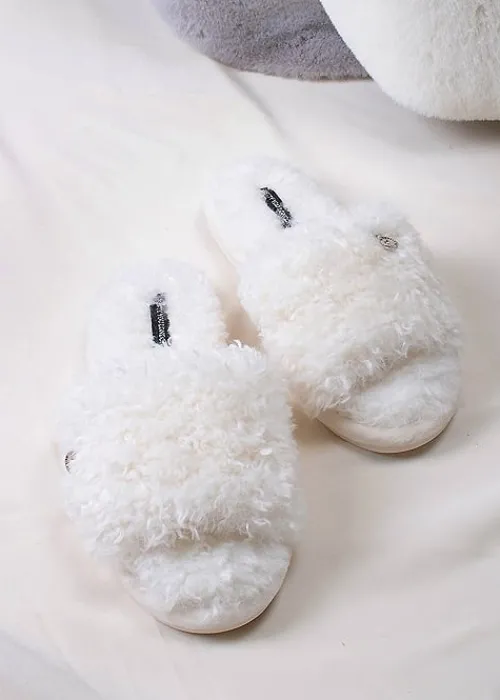 Online Pretty You London Candy Slippers Vanilla