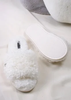 Online Pretty You London Candy Slippers Vanilla