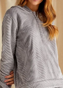 Online Pretty You London Cosy Chevron Lounge Suit Shale Grey