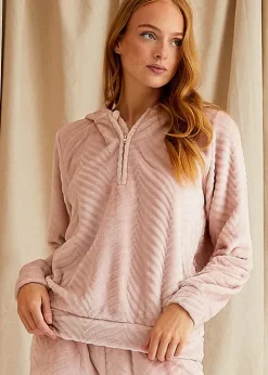 Flash Sale Pretty You London Cosy Chevron Lounge Suit Rose