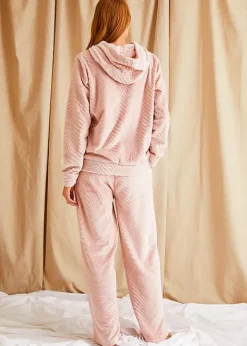 Flash Sale Pretty You London Cosy Chevron Lounge Suit Rose