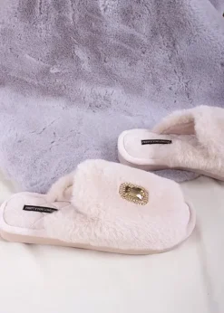 Online Pretty You London Fifi Slippers Powder Puff