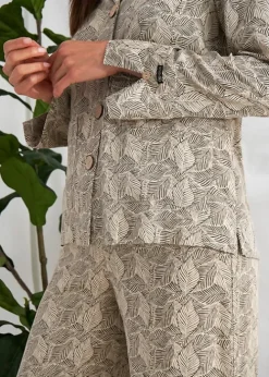 Clearance Pretty You London Studio Botanical Pyjama Set Olive Print
