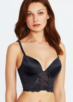 Hot Promise Luxury La Traviata Longline Push Up Bra Black