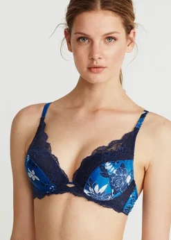 Sale Promise Luxury Osaka Push Up Underwired Bra Azul Print