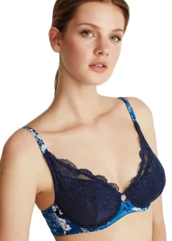 Cheap Promise Luxury Osaka Soft Cup Underwired Bra Azul Print