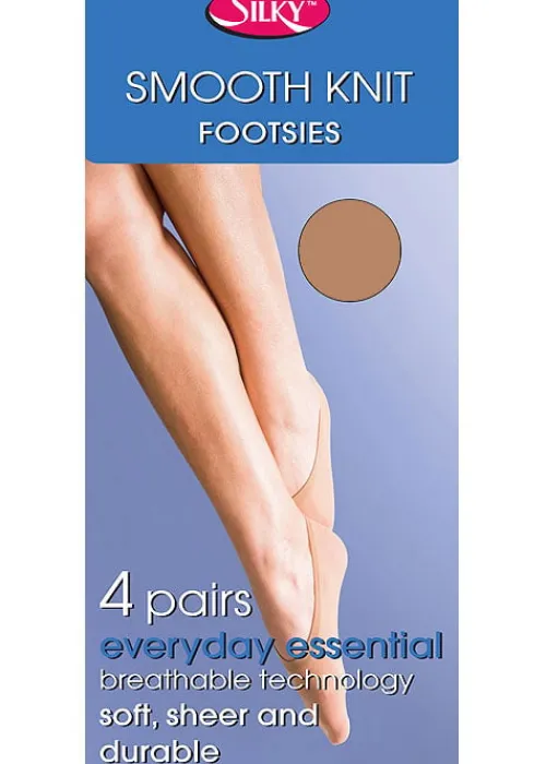 Cheap Silky Smooth Knit Footsies 4 Pair Pack Silky Natural
