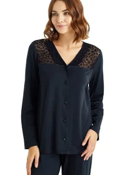 Flash Sale Blackspade Spade Cherry Button Long Pyjama Set Black