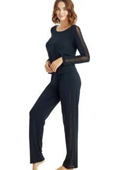 Best Sale Blackspade Spade Leopard Classic Long Pyjama Set Black