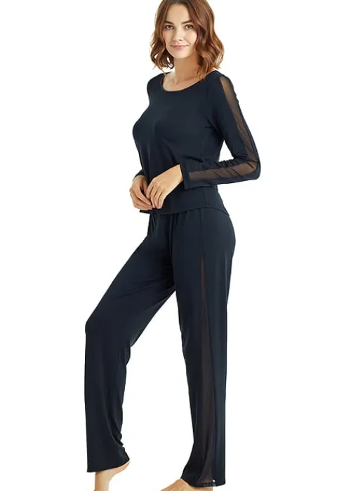 Best Sale Blackspade Spade Leopard Classic Long Pyjama Set Black