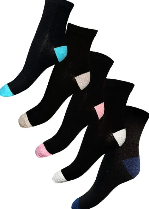 Fashion Tiffany Quinn Platinum Range Classic Multi Socks 5Pp Black