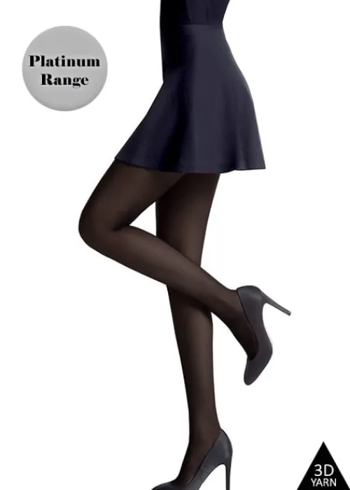 Sale Tiffany Quinn Platinum Range 40 Denier 3D Opaque Tights Black