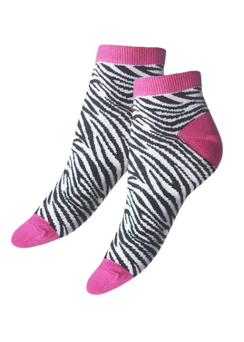 Online Tiffany Quinn Platinum Range Animal Print Trainer Socks 3Pp Animal Pink