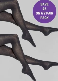 Outlet Wolford Merino Duo Pack Tights Black